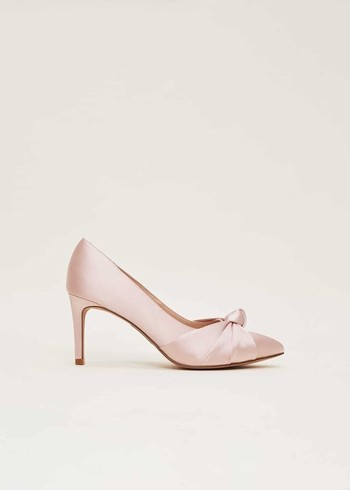 Phase Eight Satin Knot Front Court Heels Rose Australia | FG0315482